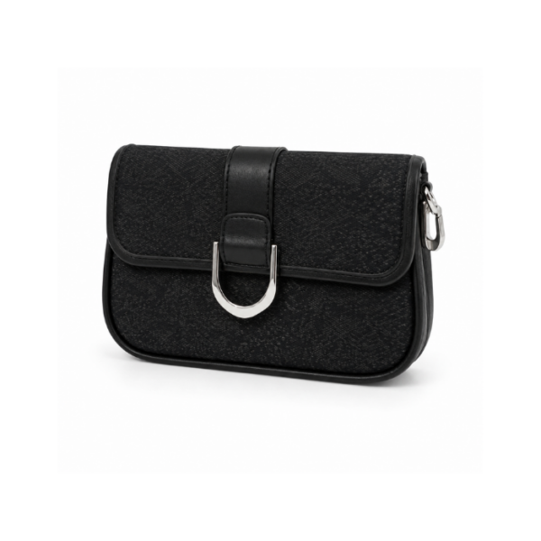 Cartera Negra con Broche
